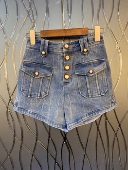 2020 Spring and Summer New Women's Symmetrical Pocket Decoration ding kou Wild Denim Shorts Leisure 514
2020 Spring and Summer New Women's Symmetrical Pocket Decoration ding kou Wild Denim Shorts Leisure 514
