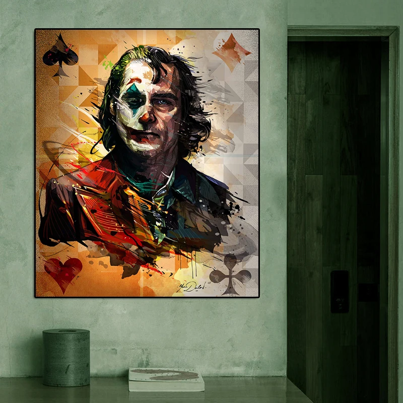GOODECOR Poker Clown Painting Canvas Painting Clown Posters and Prints Wall Decoration Painting Living Room Decoration Painting