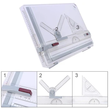 Metric A3 Drawing Board Drafting Table Drawing Board Table with Clear Rule Parallel Motion Angle Adjustable Measuring Board
Metric A3 Drawing Board Drafting Table Drawing Board Table with Clear Rule Parallel Motion Angle Adjustable Measuring Board