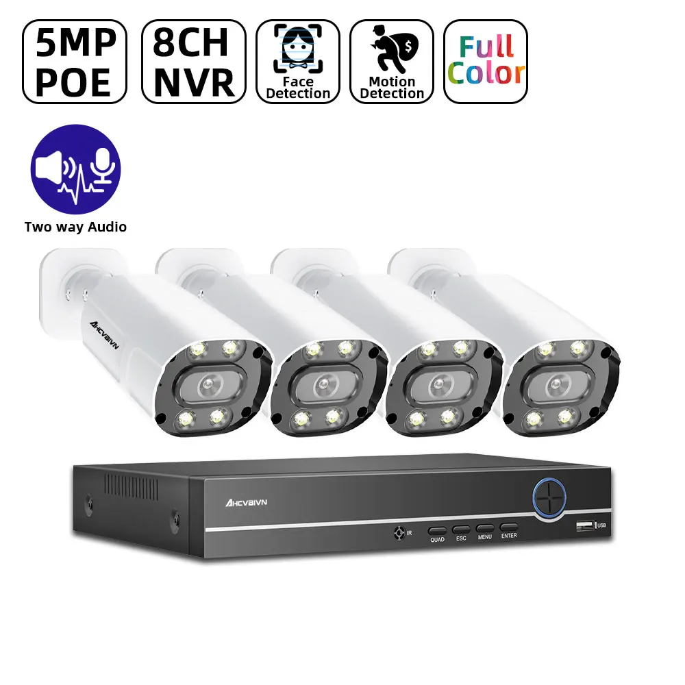 H.265+ 5MP IP Camera 8CH NVR Outdoor Waterproof Full Color Night Version Alarm Recording Smart Light Bullet Camera Surveillance
H.265+ 5MP IP Camera 8CH NVR Outdoor Waterproof Full Color Night Version Alarm Recording Smart Light Bullet Camera Surveillance