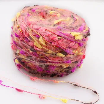 

Rainbow segment dyed yarn 50g / Ball Angola Amorous Feelings Thin Mohair Wool Yarn Plush Fine Wool Crochet Hand Knitting