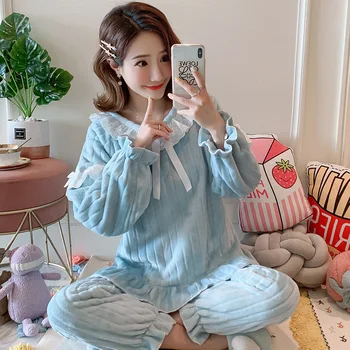Coral Fleece Pajamas Women's Autumn and Winter Sweet Princess Style Thick Warm Flannel Suit Cute Leisure Tops
Coral Fleece Pajamas Women's Autumn and Winter Sweet Princess Style Thick Warm Flannel Suit Cute Leisure Tops