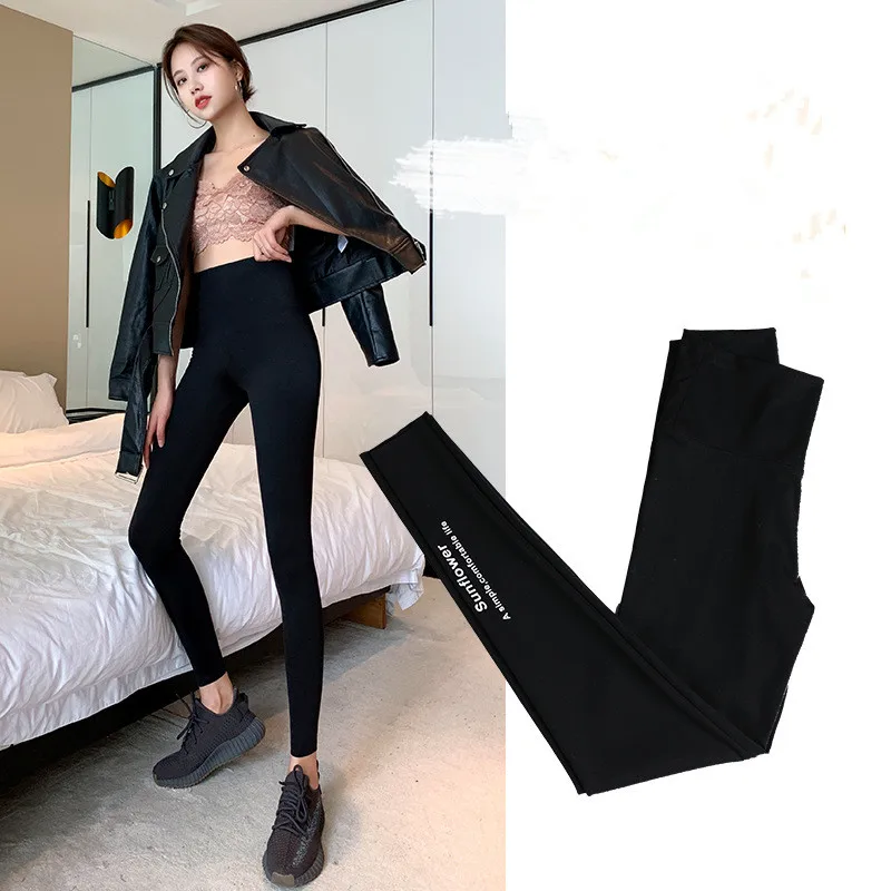 

Comfortable Super Stretch Women's High Waist Skinny Hips Pencil Pants Slim Fit Trousers Stylish Female Y oga Jogger Sports Pants