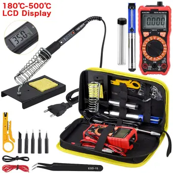 80W Soldering Iron Kits 220V Adjustable Temperature Digital Multimeter Auto RangingLCD Solder Iron Tips Welding Rework Tools
80W Soldering Iron Kits 220V Adjustable Temperature Digital Multimeter Auto RangingLCD Solder Iron Tips Welding Rework Tools