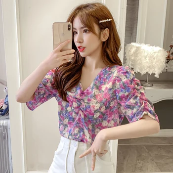 COIGARSAM Cute Print blouse women New Summer Pleated V-Neck blusas womens tops and blouses Pink Yellow 5099
COIGARSAM Cute Print blouse women New Summer Pleated V-Neck blusas womens tops and blouses Pink Yellow 5099
