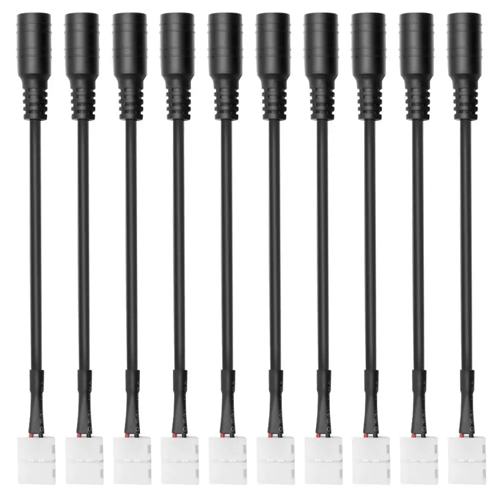 10pcs/Pack Strip to DC Female Plug Solderless Snap Down 2Pin Conductor LED Connector for Quick Splitter Connection of 8mm | Освещение