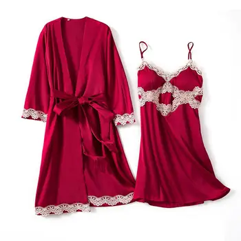 Women Sleepwear 2PCS Nighty&Robe Set Satin Sexy Bride Bridesmaid Wedding Robe Bathrobe 2020 New Nightgown Nightdress Homewear
Women Sleepwear 2PCS Nighty&Robe Set Satin Sexy Bride Bridesmaid Wedding Robe Bathrobe 2020 New Nightgown Nightdress Homewear
