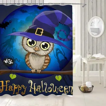 Halloween Moonlight Owl Washable Waterproof Shower Curtain Polyester Fabric Bathroom Decoration 
Halloween Moonlight Owl Washable Waterproof Shower Curtain Polyester Fabric Bathroom Decoration