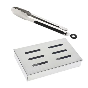 2pcs Stainless Steel Barbecue Smoker Box Barbecue Clip Set Food Wood Chips Box 
2pcs Stainless Steel Barbecue Smoker Box Barbecue Clip Set Food Wood Chips Box