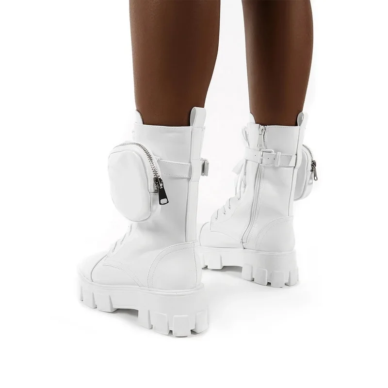 Botas Mujer con Bolsillo Blancas Tipo Prada Botas Moda 2020 MIlitares –  Ella-time