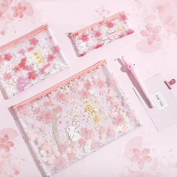 1 Pcs A4 A5 B6 Rabbits Under Cherry Blossoms Trees Sakura Sequins Transparent File Folder Zipper Document Bags Stationery Gifts
1 Pcs A4 A5 B6 Rabbits Under Cherry Blossoms Trees Sakura Sequins Transparent File Folder Zipper Document Bags Stationery Gifts