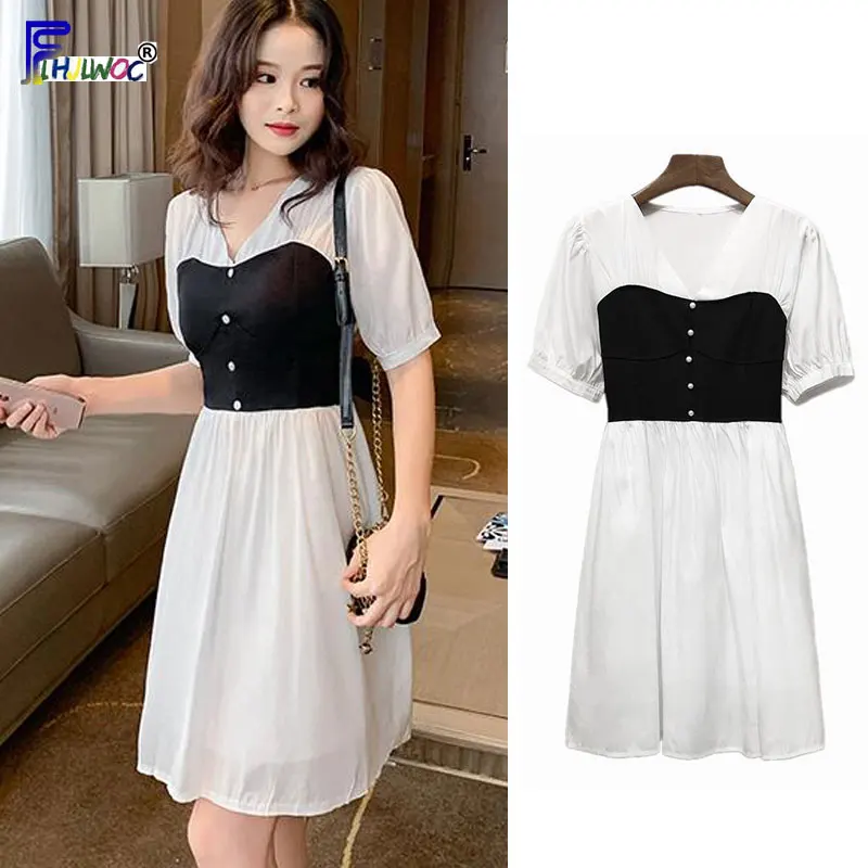 Tempearment Lady Dresses Hot Ins Star Show Woman Short Sleeve Back Bow Tie Strapless Design Dress Faux Two Piece
Tempearment Lady Dresses Hot Ins Star Show Woman Short Sleeve Back Bow Tie Strapless Design Dress Faux Two Piece