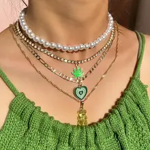 Multi-layer Gummy Bear Heart Imitation Pearl Beaded Necklace For Women Girls Shiny Crystal Tennis Chain Necklaces Jewelry Gifts
Multi-layer Gummy Bear Heart Imitation Pearl Beaded Necklace For Women Girls Shiny Crystal Tennis Chain Necklaces Jewelry Gifts