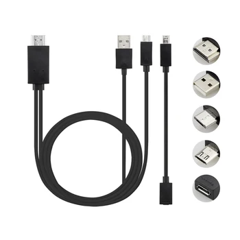 Micro USB 5 Pin & 11 Pin MHL to HDMI 1080P Full HD TV Cables Adapter for Android Phone Resolution 1.8m Audio/Video Adapter cable
Micro USB 5 Pin & 11 Pin MHL to HDMI 1080P Full HD TV Cables Adapter for Android Phone Resolution 1.8m Audio/Video Adapter cable