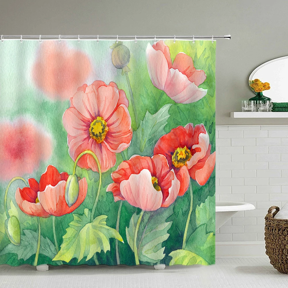 Colorful Flowers Pattern Shower Curtains With Hooks Oil Painting Bathroom Curtain Waterproof Polyester Decoration Bath Screen
Colorful Flowers Pattern Shower Curtains With Hooks Oil Painting Bathroom Curtain Waterproof Polyester Decoration Bath Screen