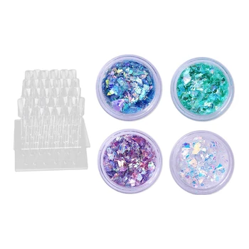 1x Nail Art False Polish Display Clear Stand Rack 32 Display & 4 Pack 2.0G Holographic Laser-Nail Powder Nail Art Gorgeous Chame
1x Nail Art False Polish Display Clear Stand Rack 32 Display & 4 Pack 2.0G Holographic Laser-Nail Powder Nail Art Gorgeous Chame