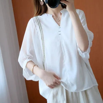 Women Summer Casual Blouses New Arrival 2020 Simple Style V-neck Batwing Sleeve Loose Comfortable Female Tops Shirts S1799
Women Summer Casual Blouses New Arrival 2020 Simple Style V-neck Batwing Sleeve Loose Comfortable Female Tops Shirts S1799