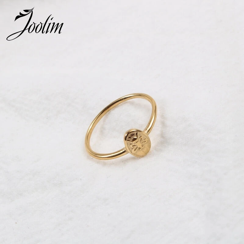 

Joolim Jewelry High End PVD Wholesale Non Tarnish 2021 New Cute Small Honeybee Stainless Steel Ring for Women