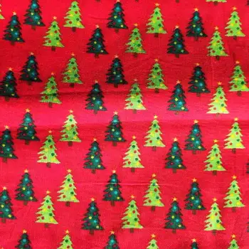 50*105cm Cotton Plain Weave Christmas Tree Fabric Patchwork Needlework DIY Handmade Cloth Dress Sewing Material Quilting Bedding