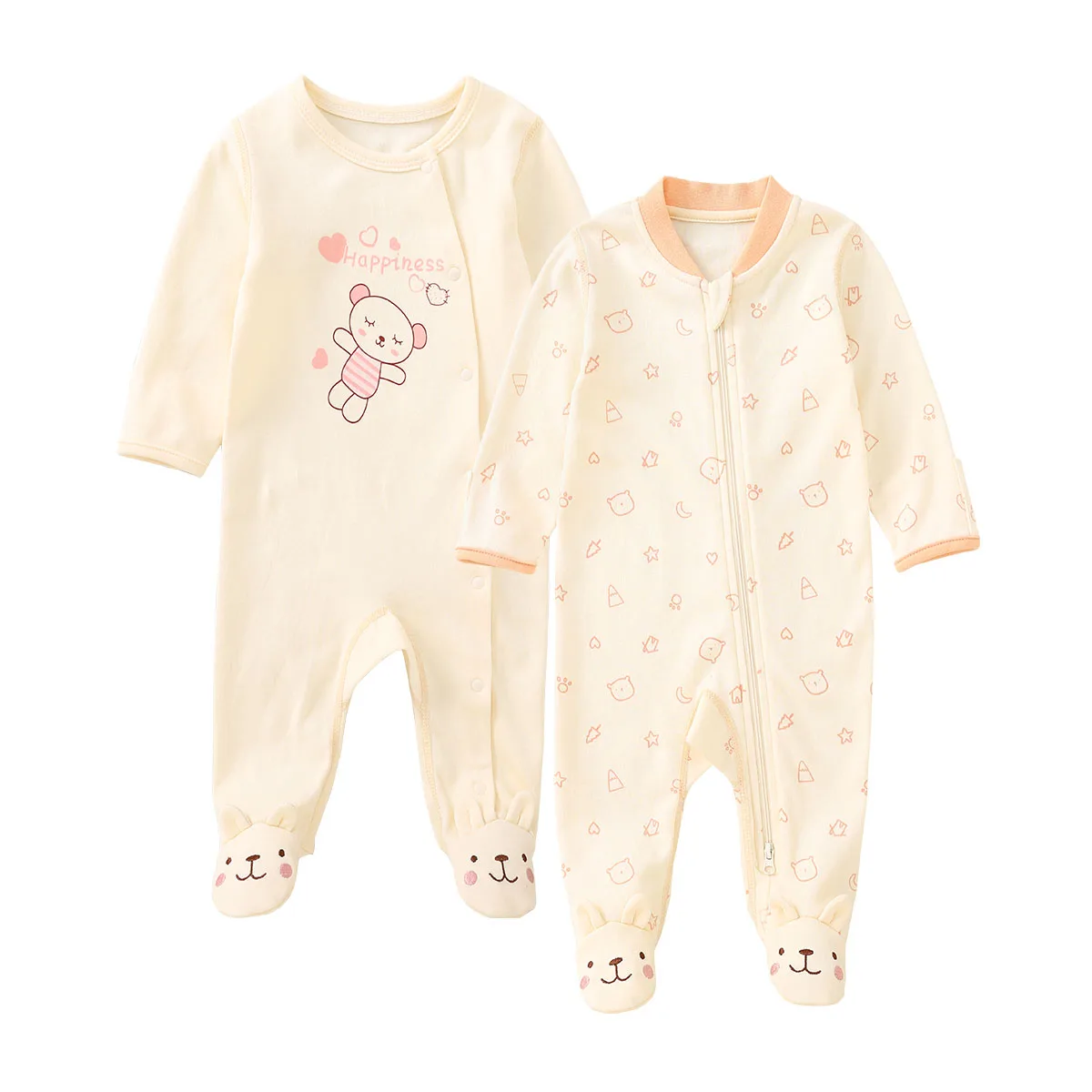 Pureborn Newborn Baby Pajamas 2 Pcs Baby Footies Footed Jumpsuit Adorable Cartoon Printed Cotton Baby Sleepwear Spring Autumn
Pureborn Newborn Baby Pajamas 2 Pcs Baby Footies Footed Jumpsuit Adorable Cartoon Printed Cotton Baby Sleepwear Spring Autumn