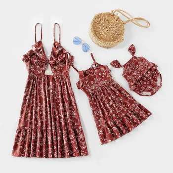 Summer Mother daughter dresses Floral Ruffle Hollow-carved Tank Dresses Mommy and me clothes Mom and daughter dress
Summer Mother daughter dresses Floral Ruffle Hollow-carved Tank Dresses Mommy and me clothes Mom and daughter dress
