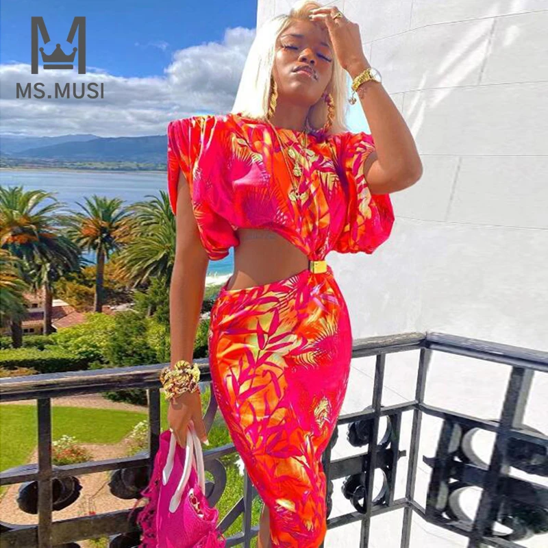 MSMUSI 2021 New Fashion Women Printing Short Sleeve Bodycon Cut Out Dress Sexy Hollow Out Club Party Knee Length Summer Dress
MSMUSI 2021 New Fashion Women Printing Short Sleeve Bodycon Cut Out Dress Sexy Hollow Out Club Party Knee Length Summer Dress