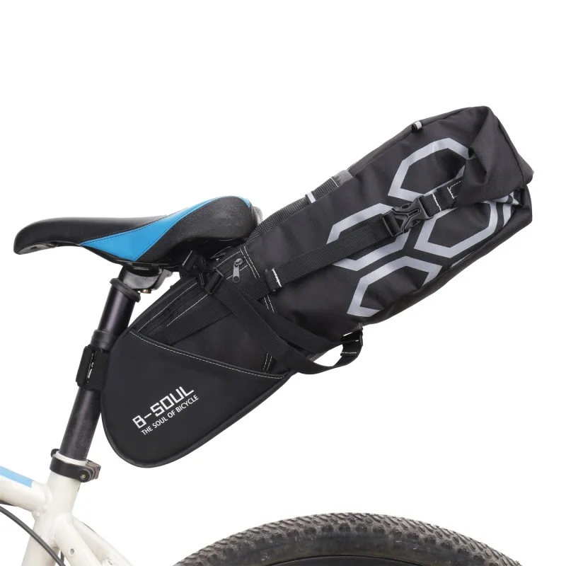 

B-SOUL 12L Bicycle Luggage Bike Saddle Tail Seat Waterproof Storage Bags Cycling Rear Packing Panniers Bag Large Capacity