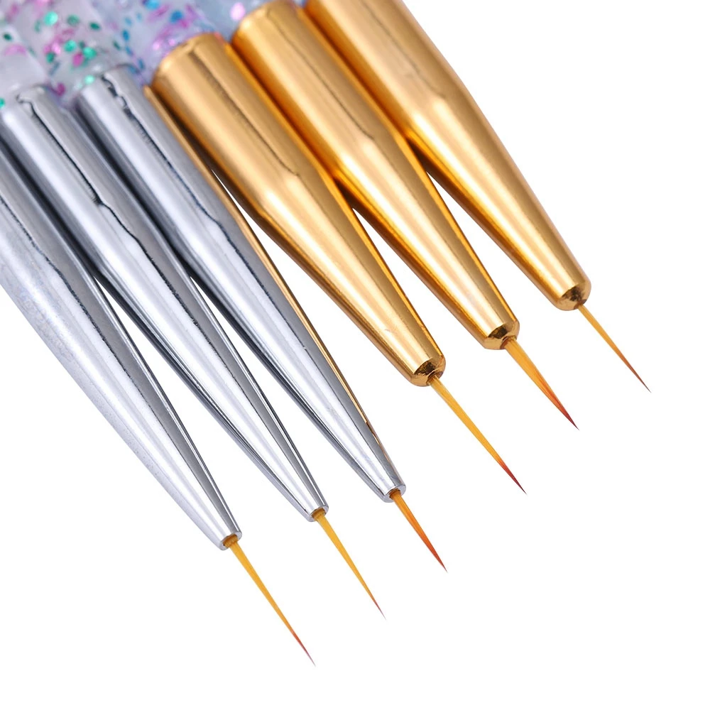 

3Pcs Acrylic Nail Art Liner Brush Set 3D Tips Manicure French Stripe Ultra-thin Line Drawing Pen UV Gel Brushes Painting Tools