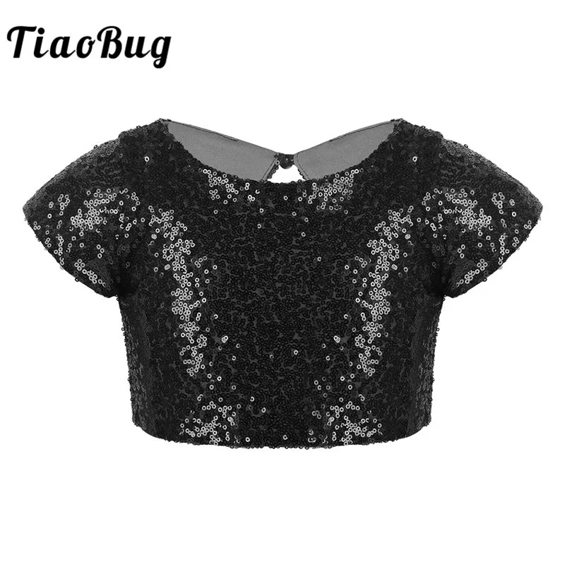 TiaoBug Kids Girls Cap Sleeves Sparkly Sequins Keyhole Back Crop Tops for Jazz Gymnastics Ballet Stage Performance Dance Costume
TiaoBug Kids Girls Cap Sleeves Sparkly Sequins Keyhole Back Crop Tops for Jazz Gymnastics Ballet Stage Performance Dance Costume