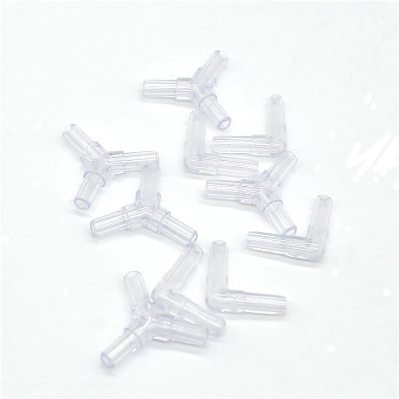 6 5mm Intake to 2mm Outlet Hose Splitter Aquarium Tank Clear Acrylic 2Way Air Pump Tubing Valve Line Connectors Hose Connector 5PC