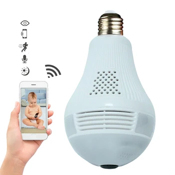 Bulb Fish-eye IP Camera WiFi 360 Degree LED Light Wireless Remote Control Home Security Surveillance CCTV Baby Monitor Cloud
Bulb Fish-eye IP Camera WiFi 360 Degree LED Light Wireless Remote Control Home Security Surveillance CCTV Baby Monitor Cloud