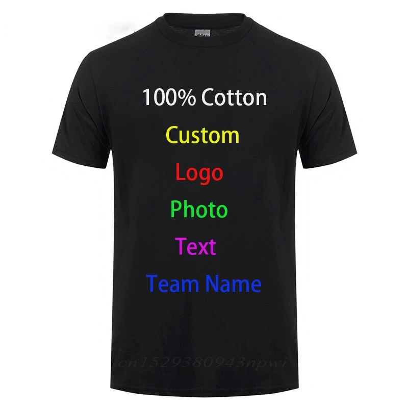 T Shirt Men Customized Text Diy Logo Your Own Design Photo Print Apparel Advertising T-shirt For VIP | Мужская одежда