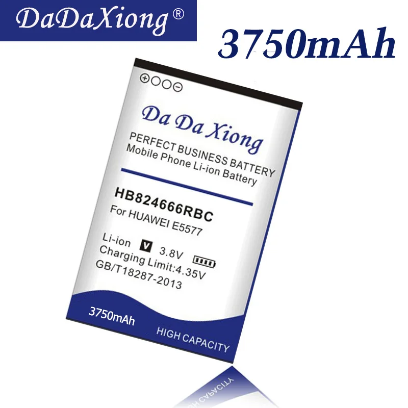 Original Da Da Xiong 3750mAh HB824666RBC Battery for Huawei E5577 Cell Phone battery
Original Da Da Xiong 3750mAh HB824666RBC Battery for Huawei E5577 Cell Phone battery