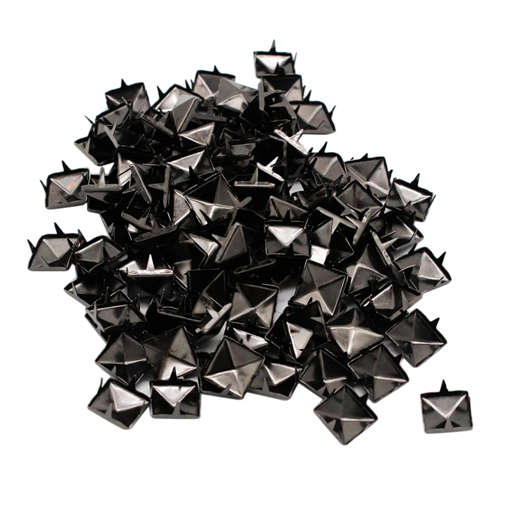 100 Sets Metal Square Pyramid Rivet Stud Spikes For Clothes Shoes Bags Decor 10mm 100 Sets Metal Square Pyramid Rivet Stud Spikes For Clothes Shoes Bags Decor 10mm