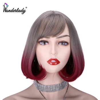 WonderLady Ombre Red Syntheic Wig Grey Roots 12 Inch Short Straight Bob Wigs With Air Bangs For Women Fashion Female Cosplay
WonderLady Ombre Red Syntheic Wig Grey Roots 12 Inch Short Straight Bob Wigs With Air Bangs For Women Fashion Female Cosplay