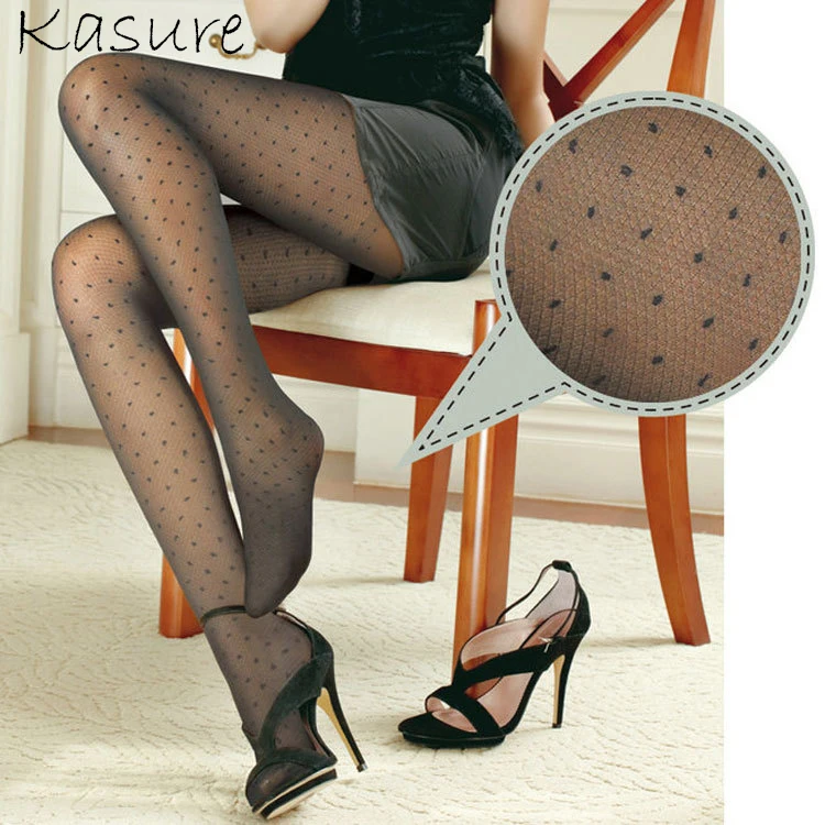 

Polka Dot patterned Stockings Women Sexy Transparent pantyhose Plaid Female Tights Nylon Fishnet Mesh Tights For Ladies