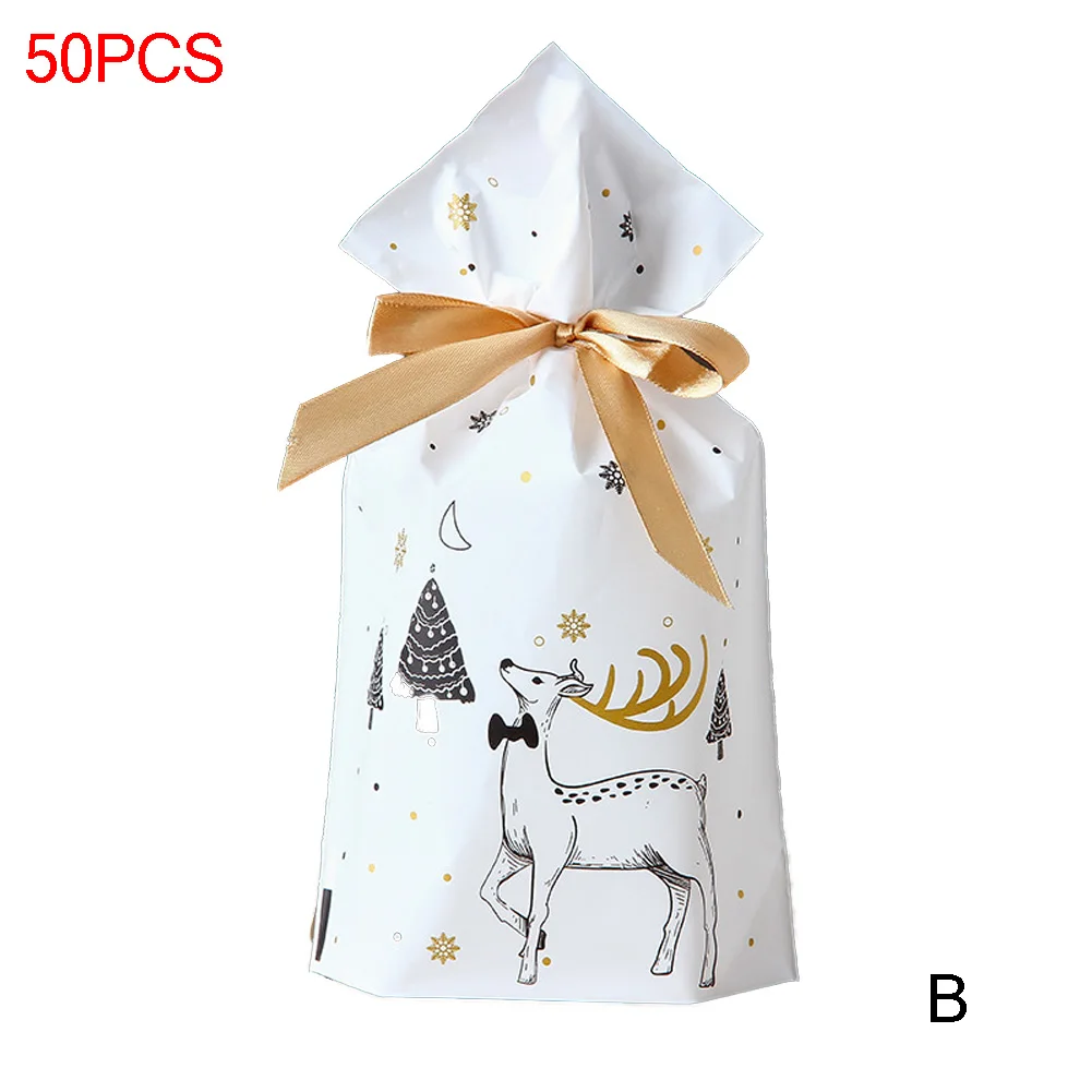 locked christmas cookie candy bags drawstring wrap present gift