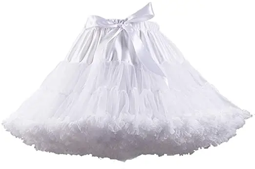 

Women's Elastic Waist Chiffon Petticoat Puffy Tutu Tulle Skirt Princess Ballet Dance Pettiskirts Underskirt Lolita