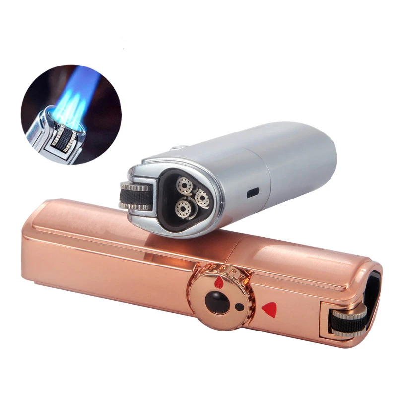 One Triple Torch Lighter Outdoor Metal Windproof Gas Butane Jet Flint Lighter Turbo BBQ Cigar Spray Gun Gadgets for Men
One Triple Torch Lighter Outdoor Metal Windproof Gas Butane Jet Flint Lighter Turbo BBQ Cigar Spray Gun Gadgets for Men