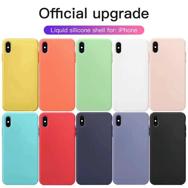 Оригинальный силиконовый чехол для iPhone 7 8 11 Pro Max однотонный 6 6s Plus X XR XS оболочка
