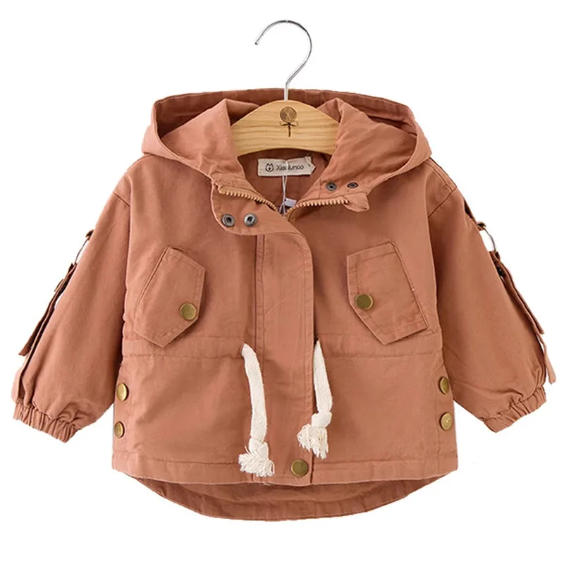 Куртка демисезонная с капюшоном для девочек ветровка малышей верхняя одежда
