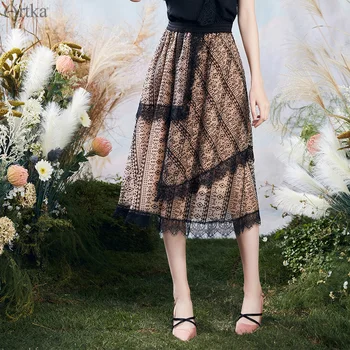 ARTKA 2020 Summer New Women Skirt Vintage A-Line Mesh Lace Skirts Bohemia High Elastic Waist Irregularly Long Skirt QA20207X
ARTKA 2020 Summer New Women Skirt Vintage A-Line Mesh Lace Skirts Bohemia High Elastic Waist Irregularly Long Skirt QA20207X