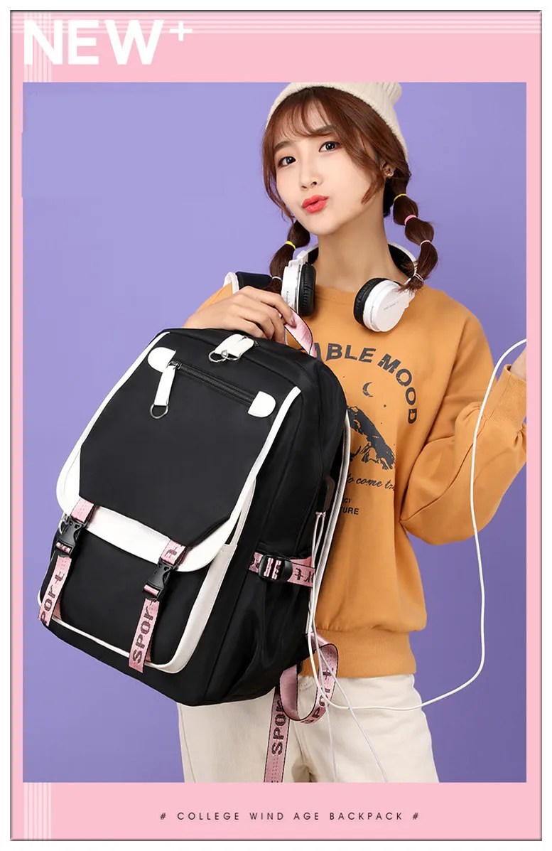 Waliicorners Kids School Backpack for Girls Style Black Pink Cute Backpack Schoolbag Kawaii Backpacks for Teenage Girls Gift 6 H23b9fbd1fe834c628cf551d0a8b06f875