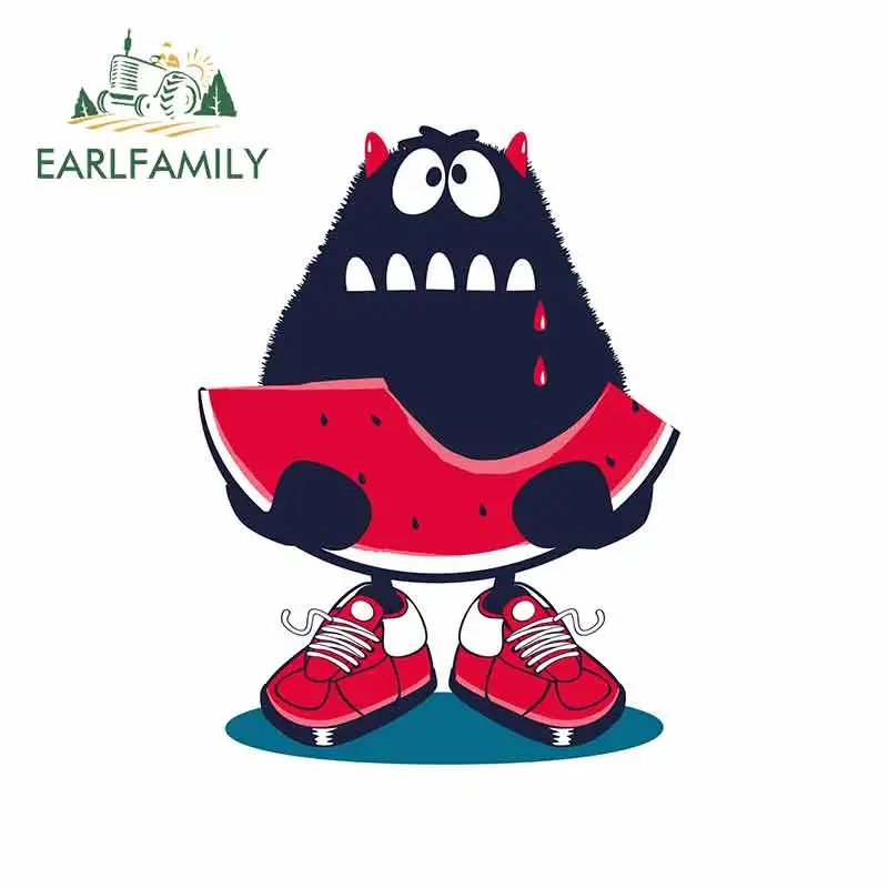 Фото EARLFAMILY 13cm x 10cm for Little Monster Eating Watermelon Car Stickers and Decals Fashion Fine Waterproof Decoration VAN | Автомобили и