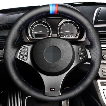 DIY Hand-stitched Black Soft Artificial Leather 3 COLOR STRIPES Car Steering Wheel Cover for BMW X3 (M Sport) E83 2005-2010
DIY Hand-stitched Black Soft Artificial Leather 3 COLOR STRIPES Car Steering Wheel Cover for BMW X3 (M Sport) E83 2005-2010