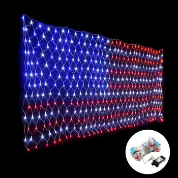 

29v American Flag String Lights Outdoor Lighted Usa Flag Waterproof Hanging Ornament Clear Globe Festoon Party Light d3