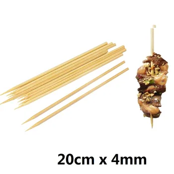 100pcs Bamboo Skewers Disposable Wooden Barbecue Grill Mats Candy Apple Stick Barbecue Skewers Bar Restaurant Utensil 20cm x4mm 
100pcs Bamboo Skewers Disposable Wooden Barbecue Grill Mats Candy Apple Stick Barbecue Skewers Bar Restaurant Utensil 20cm x4mm