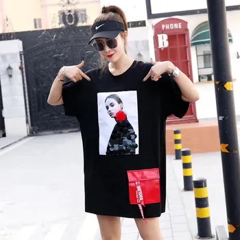 2020 New Summer Women O-Neck Short Sleeve Loose T-shirts Female Fashion Street Style Pocket Printing Stitching Tops QX158
2020 New Summer Women O-Neck Short Sleeve Loose T-shirts Female Fashion Street Style Pocket Printing Stitching Tops QX158