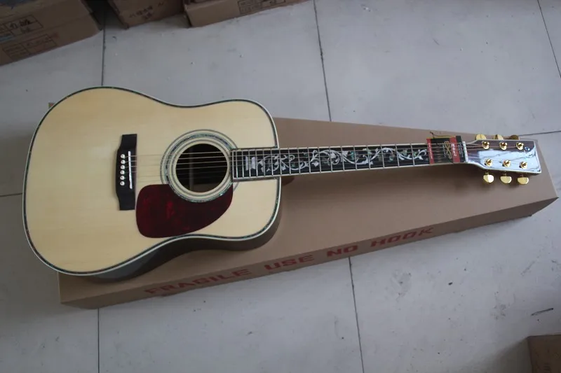Free shipping Guitar factory custom acoustic guitar life tree inlay fret solid spruce wood top guitar 1YUE 16 45 model 
Free shipping Guitar factory custom acoustic guitar life tree inlay fret solid spruce wood top guitar 1YUE 16 45 model