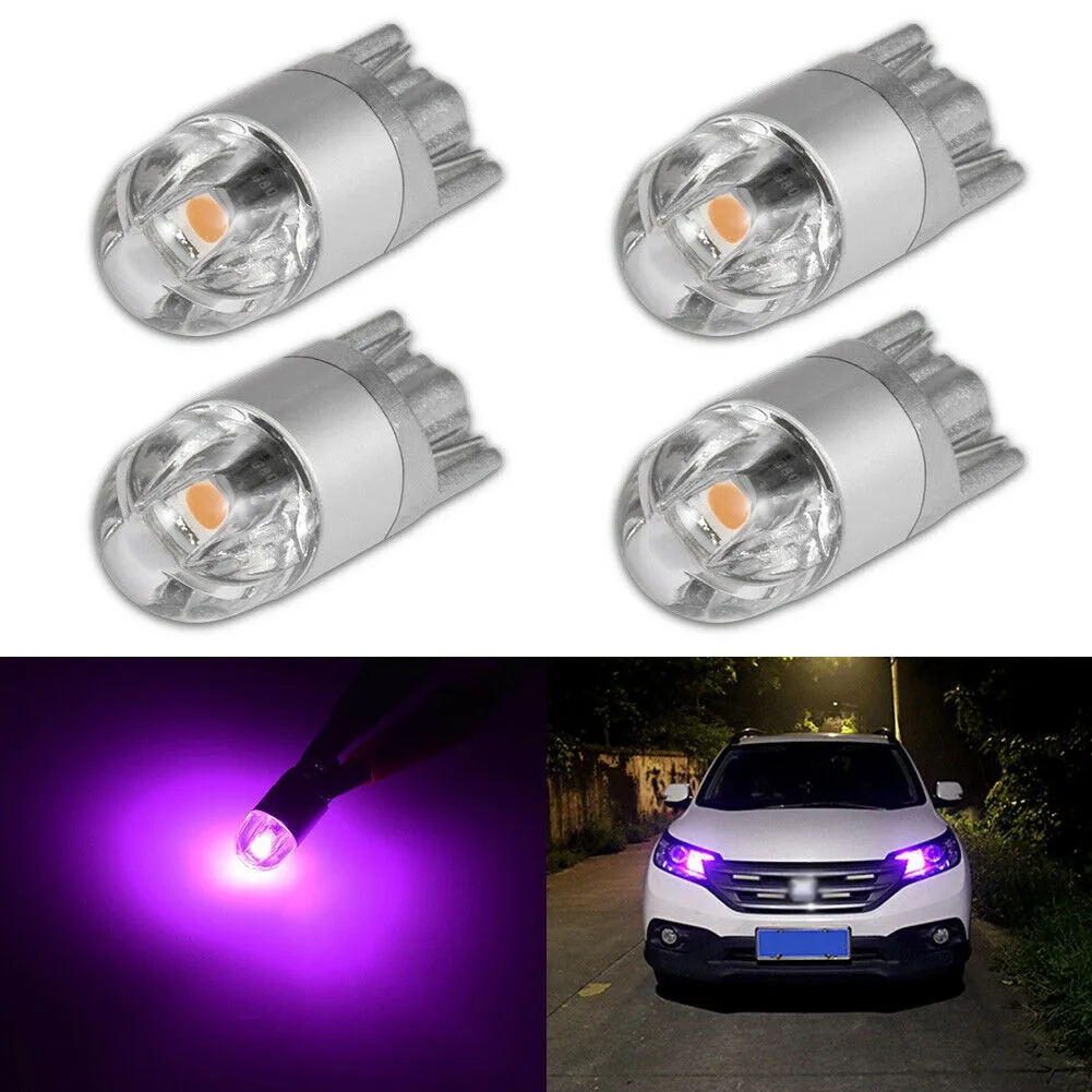 

360lm Bulb T10 W5W 360° Beam Wedge 6000k Backup Canbus Corner LED Light Marker 10pcs Parking 168 Purple 194 Side